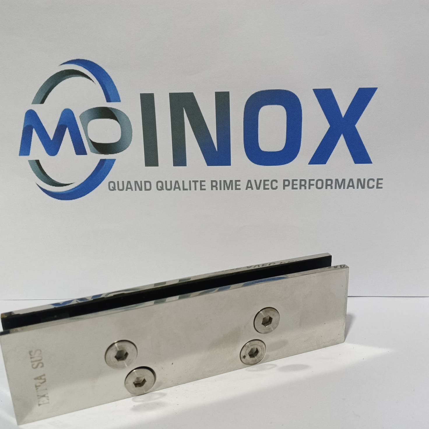 Charnière inox pour verre