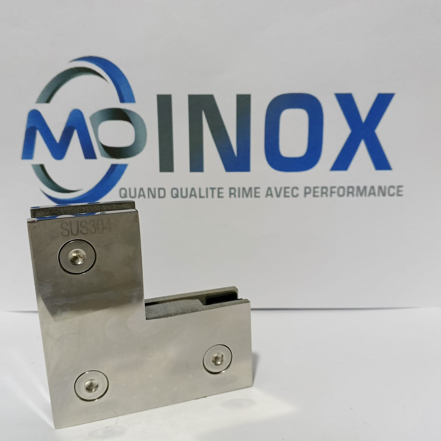 Charnière plate de fixation verre